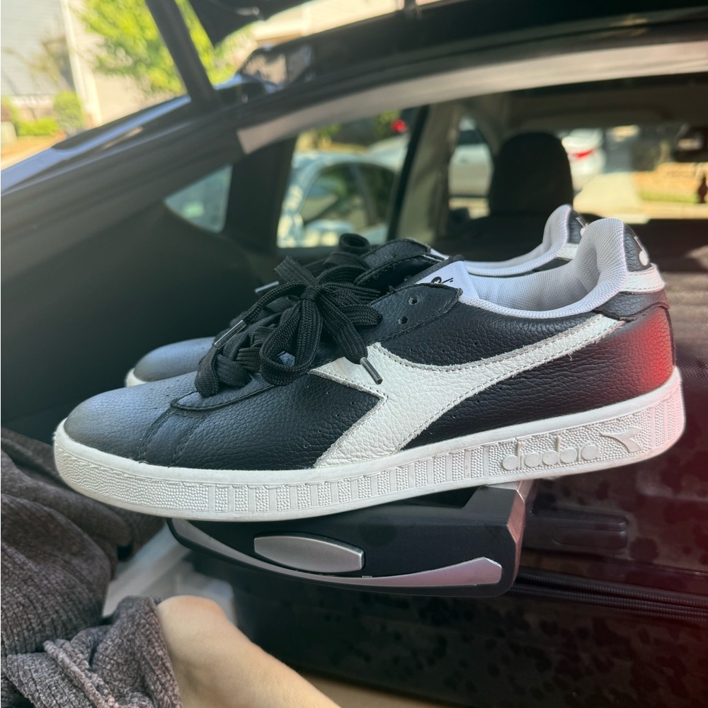 Diadora Black and White Athletic Shoes
